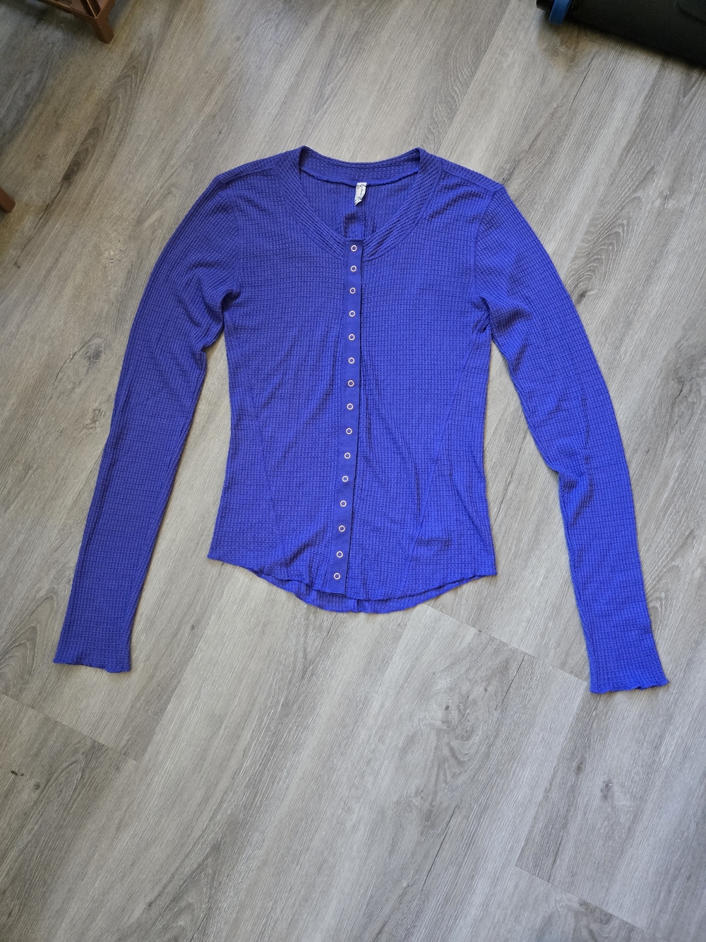 Free People Intimately Ribbed Long Sleeve Snap-Front Top